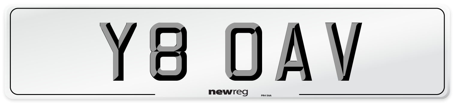 Y8 OAV Number Plate from New Reg
